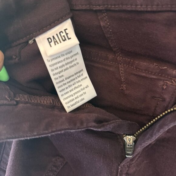 PAIGE Maysile Cropped Jogger Pants Womens Size 27 Vintage Black Cherry Ankle - Picture 8 of 12